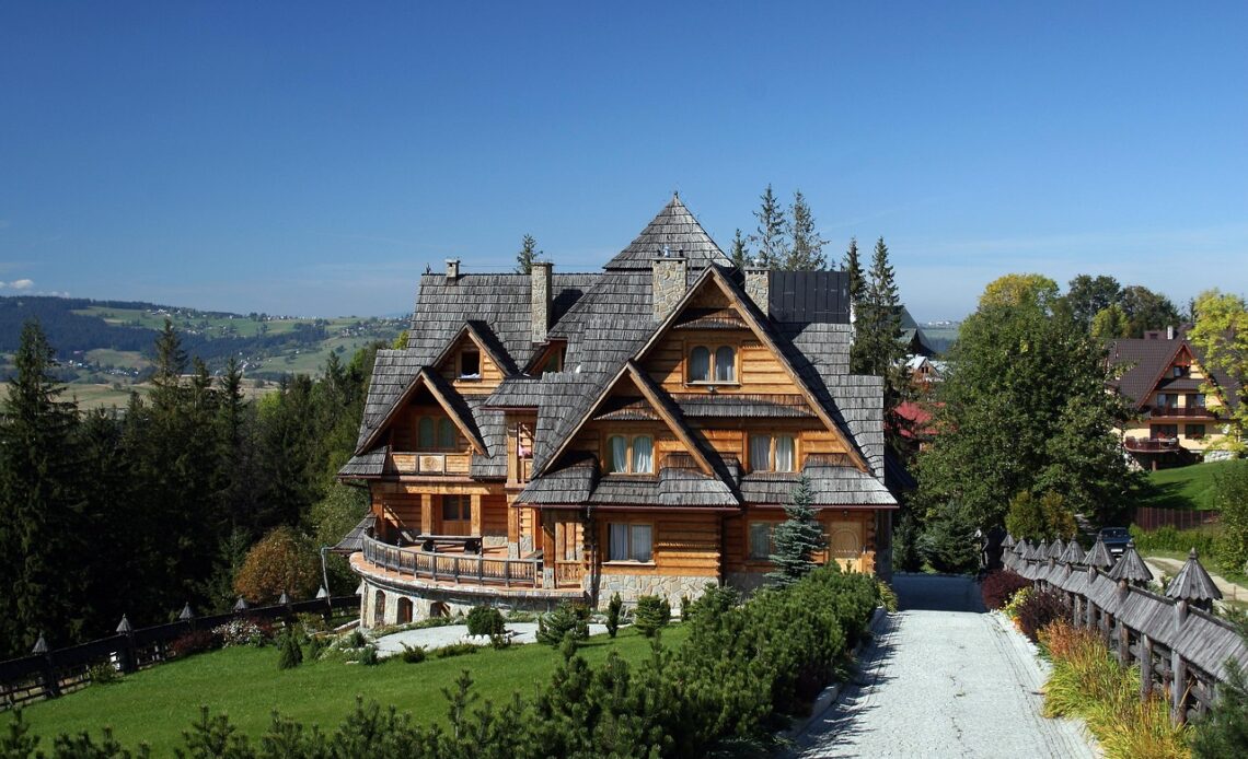 house, architecture, nature, country house, timber construction, shingle roof, strange architecture, scenic, summer, poland